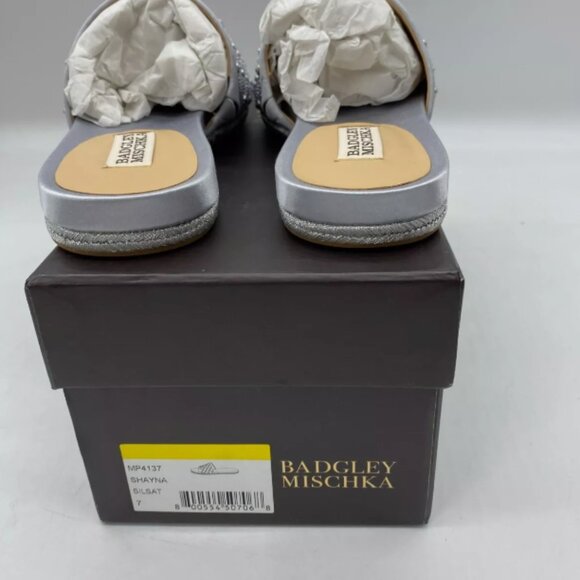 Badgley Mischka Shayna Sliver Jeweled Slide Flat Sandals Women's Sz 7 M - Picture 5 of 6